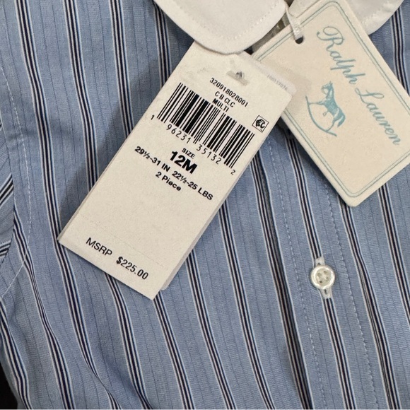 NWT Baby Boy RALPH LAUREN 100% Cotton Shirt & Houndstooth Pant Gift Set Size 12M - Picture 4 of 9